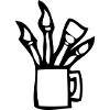 A cup full of brushes