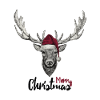 Deer with Christmas hat