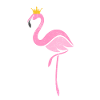 Flamingo-Prinzessin Crown Illustration