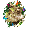 Paresse avec jungle et papillons