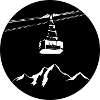 Mountain with gondola white