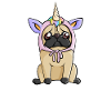 Pug unicorn costume dog gift
