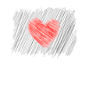 Coeur sur rayures Coeur Blanc