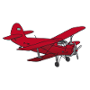 Red biplane