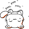 Chaton kawaii ronronne