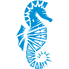 a stylized seahorse