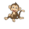 Little monkey sits