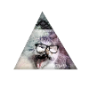 Triangle Monster Moustache Cat