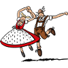 Jumping Bavarian Dancer Couple
