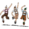 Three Dancing Lederhosen Men