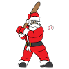 Tshirt "Baseball Santa Christmas". Cadeau parfait