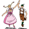 pair in Dirndl and Lederhosen