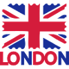 LONDON text UK Flag