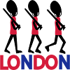 LONDON text Queen's guard
