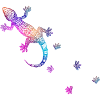 Gecko mit Fußspuren