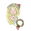 Mittelalter, Blumenmädchen, blond, Rose