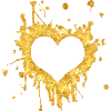 heart spatters gold