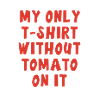 Tomato stain on white t-shirt