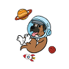 German boxer dog astronaut space gift