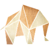 Origami: Elefant (Pergament-Optik)
