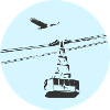 Télécabine / téléphérique avec bleu aigle