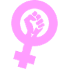 Feminismus Kampf Faust hellrosa