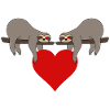 Sloth Valentine's Day Heart Sloths Love Couple