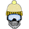 Skull - with cap - snowboard