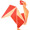 Origami: Hahn (Pergament-Optik)