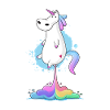 Lustiges Einhorn Furting Regenbogen