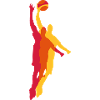 Basketball player with a basketball
