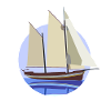 Sailboat Pastel Circle Illustration