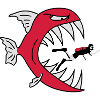 Monster Fish Eats Diver