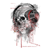 Skull music splatter
