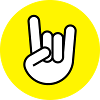 Pommes fork circle yellow