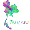Thailand Map in Colorful Design Gift