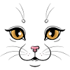 Cute Cat Face Illustration