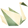 Origami: stolzer Schwan (Pergament-Optik)