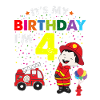 Brandmænd fødselsdag kids T-shirt 4 år dreng