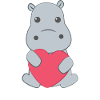 Hippo - Hippopotamus - Hippo - Heart