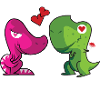 dinosaur couple in love