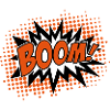 BOOM, comic, bolla discorso, stella, nube, eroe