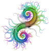 Seepferdchen psychedelisch abstrakt Spirale psy