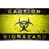 Attention Biohazard brique mur affiche