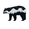 Bear in winter landscape