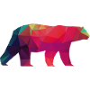 Polar bear colorful bear polygon antarctic ice animal