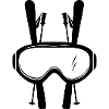 ski goggles with skis