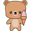 Süßer Teddy mit Eis