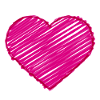 Pink hand drawn heart