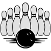 bowling ball and pins